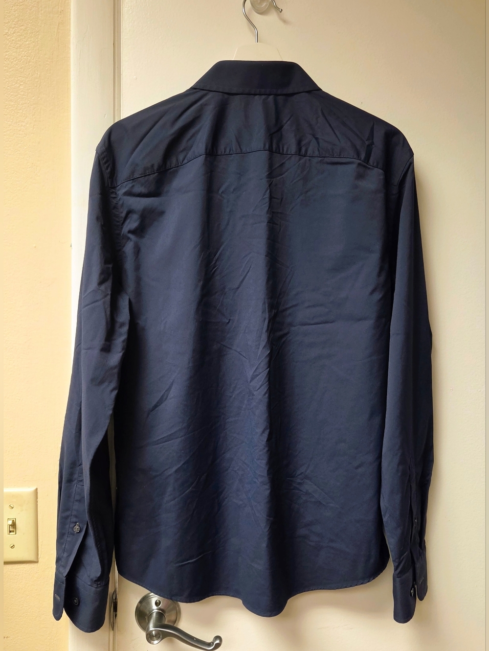 UNTUCKit Gironde Navy Blue Performance Shirt - Slim Fit Large - Picture 7 of 13